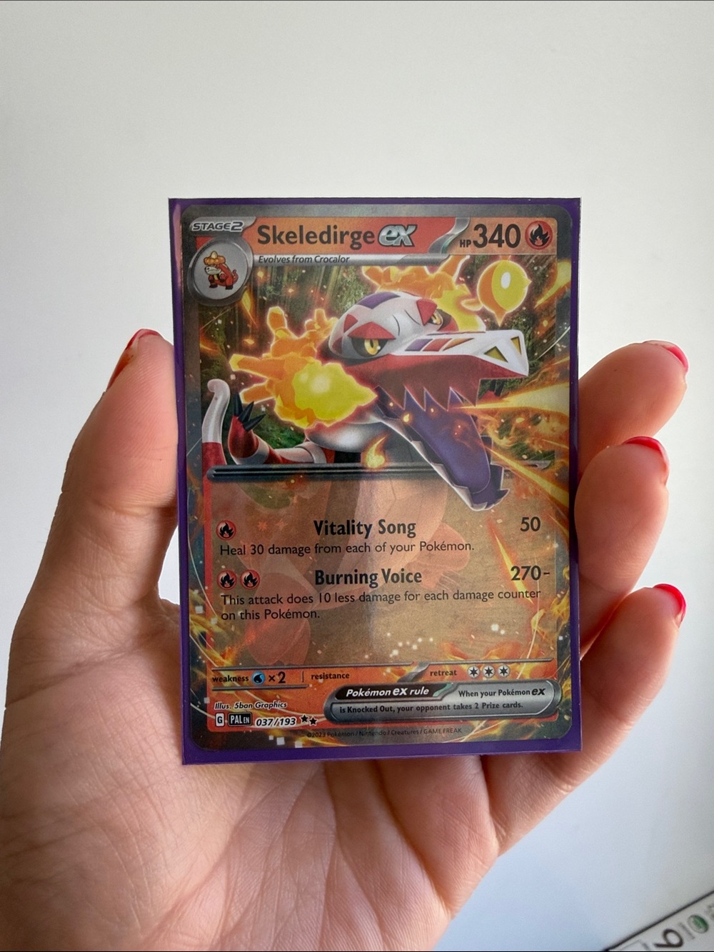 Skeledirge EX 037/193 Double Rare Pokemon Card Paldea Evolved